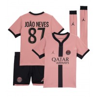 Paris Saint-Germain Joao Neves #87 Tredje trøje Børn 2024-25 Kortærmet (+ Korte bukser)